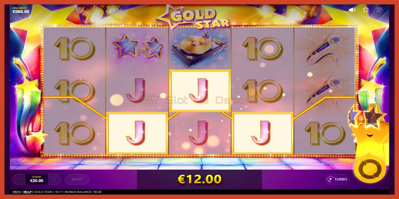 Slot screenshot: Gold Star no deposit, number - 3