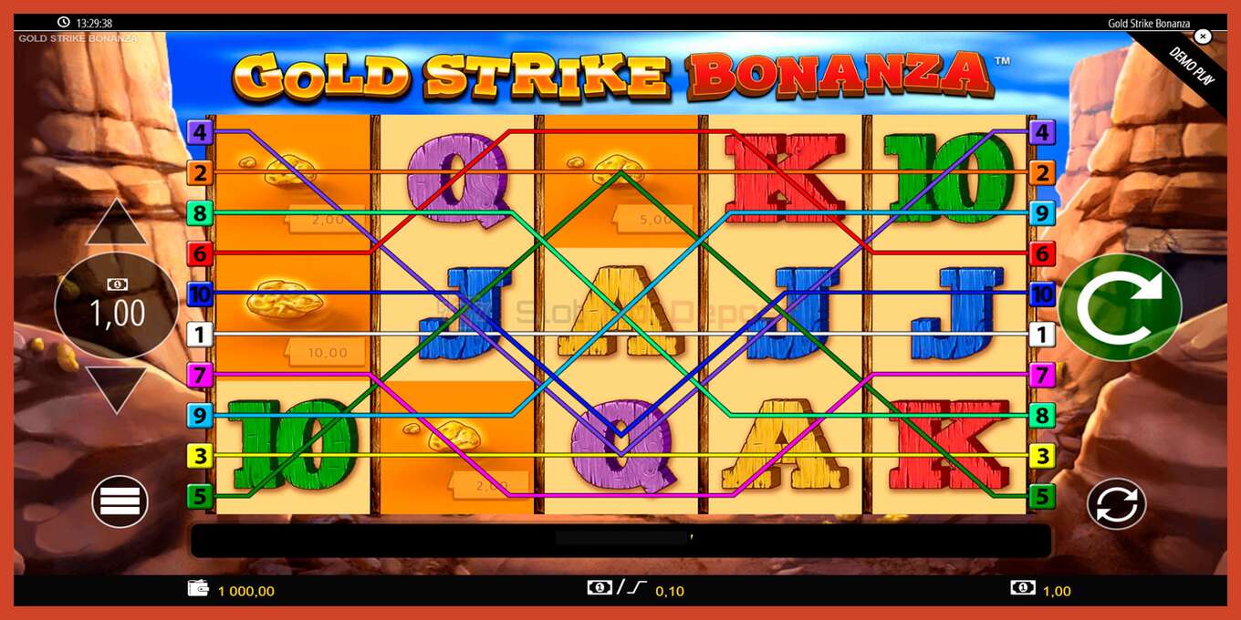 צילום מסך של חריץ: Gold Strike Bonanza ללא פיקדון, מִספָּר - 1