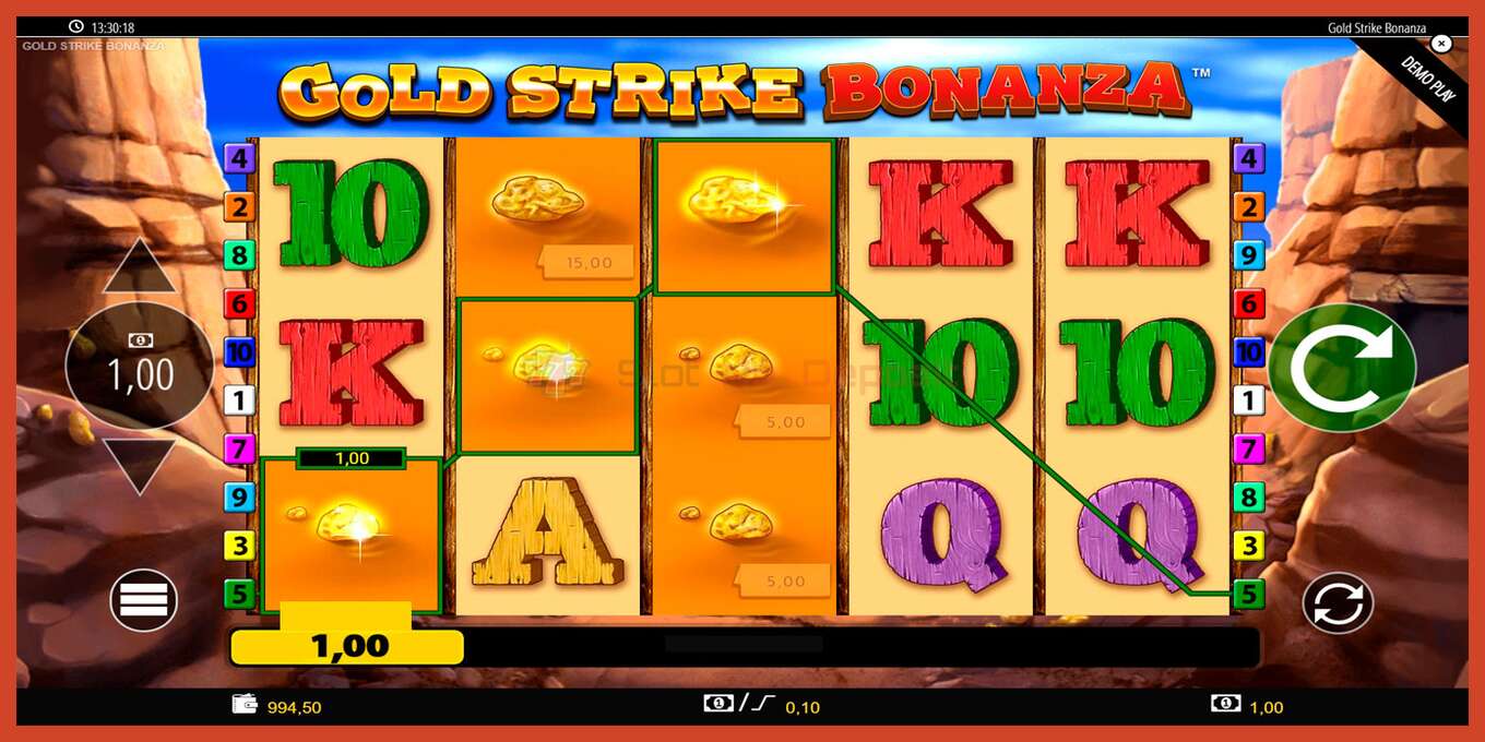 צילום מסך של חריץ: Gold Strike Bonanza ללא פיקדון, מִספָּר - 3