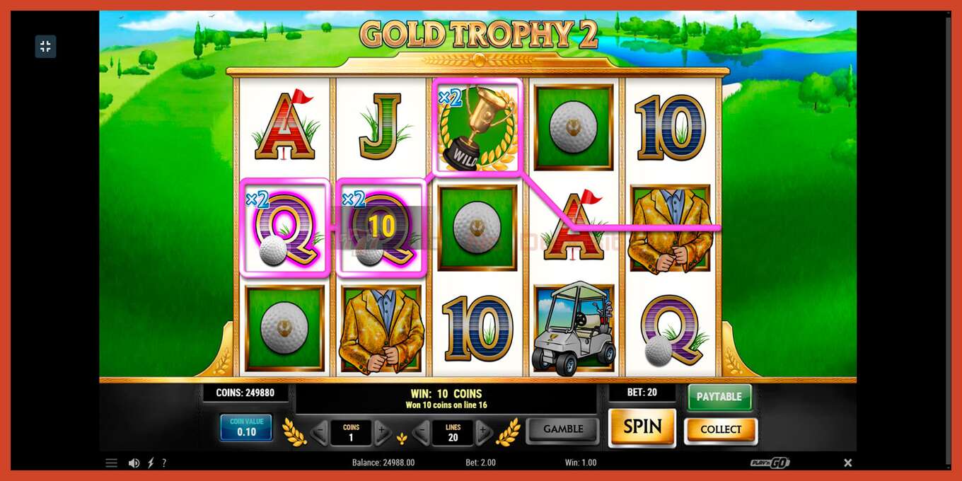 Slot скриншоту: Gold Trophy 2 депозит жок, саны - 2