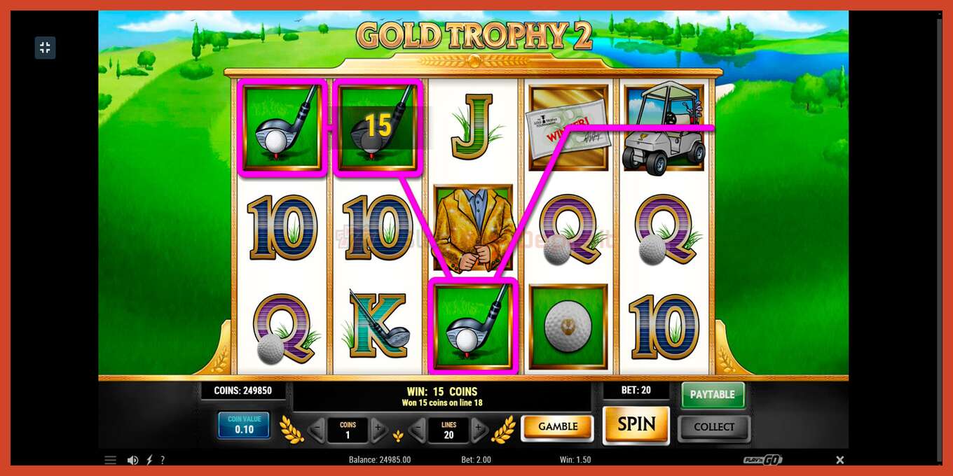 צילום מסך של חריץ: Gold Trophy 2 ללא פיקדון, מִספָּר - 3