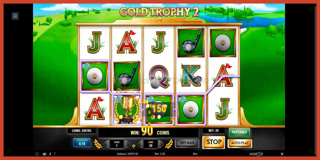 צילום מסך של חריץ: Gold Trophy 2 ללא פיקדון, מִספָּר - 4