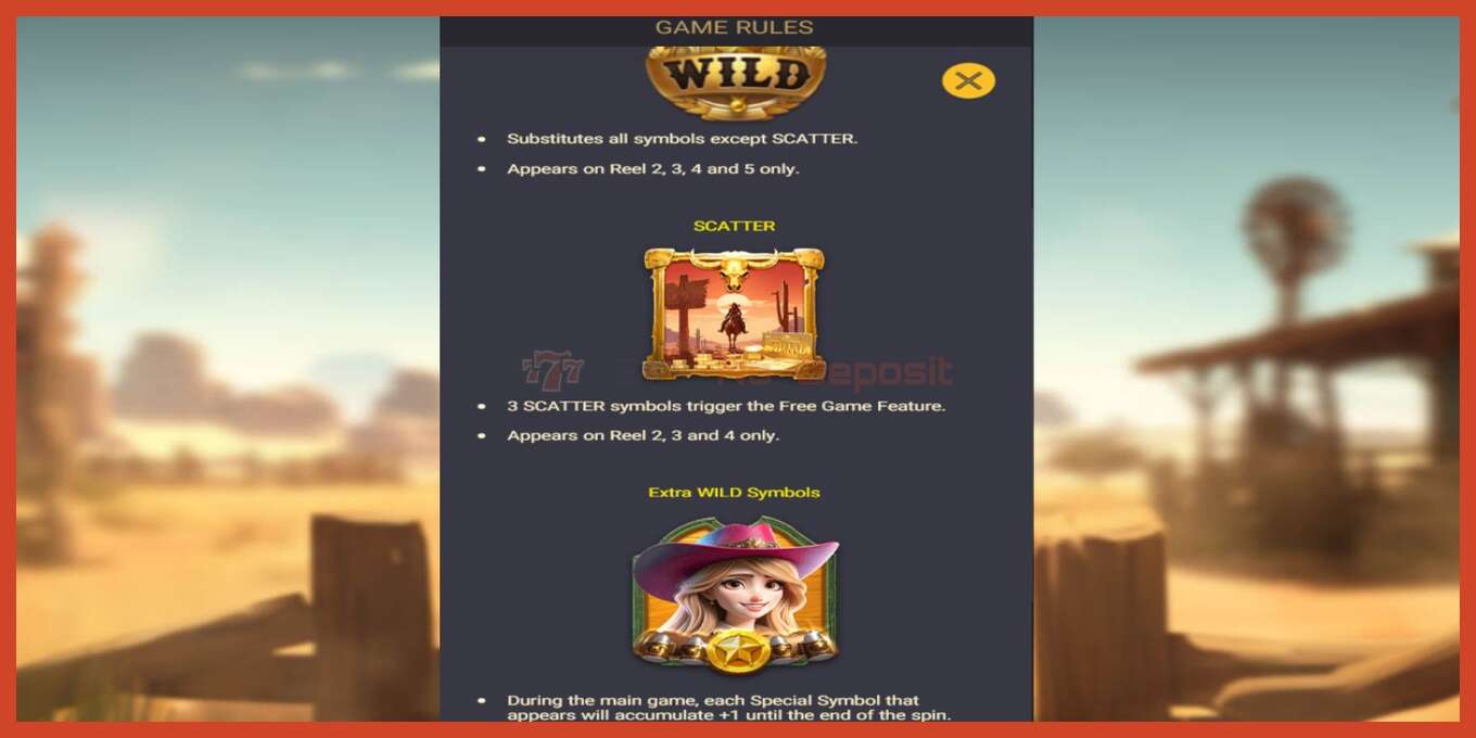 Slot screenshot: Gold West no deposit, number - 4