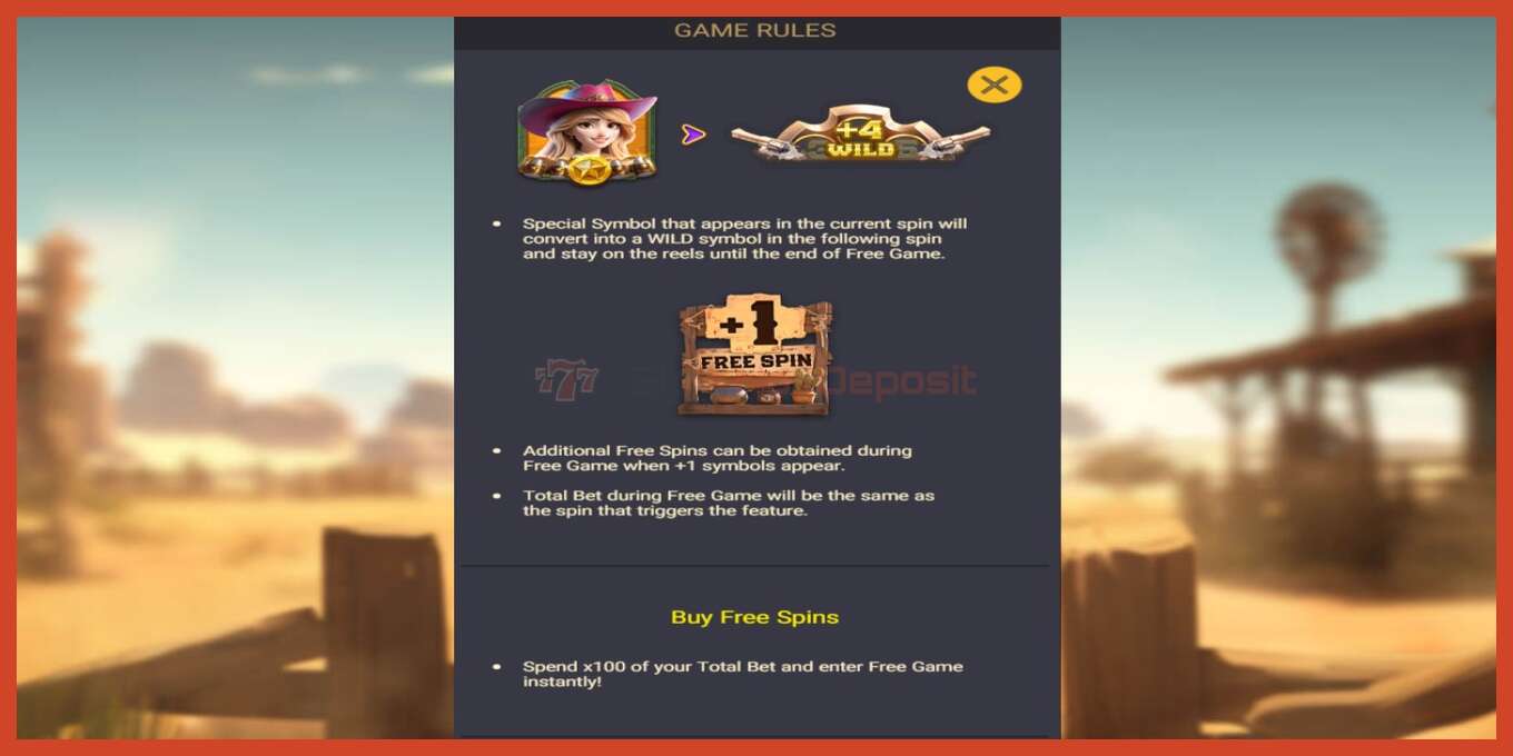 Slot screenshot: Gold West no deposit, number - 7