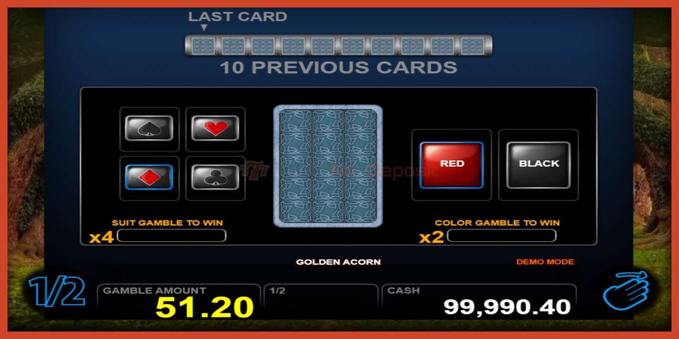 Slot screenshot: Golden Acorn no deposit, number - 3