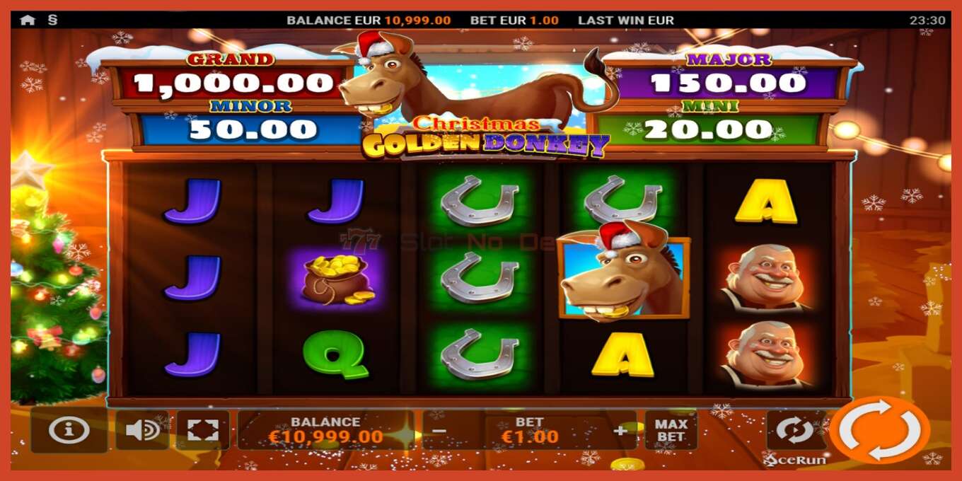 Slot screenshot: Golden Donkey Christmas no deposit, number - 2