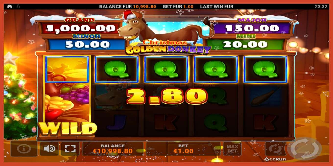 Slot screenshot: Golden Donkey Christmas no deposit, number - 3