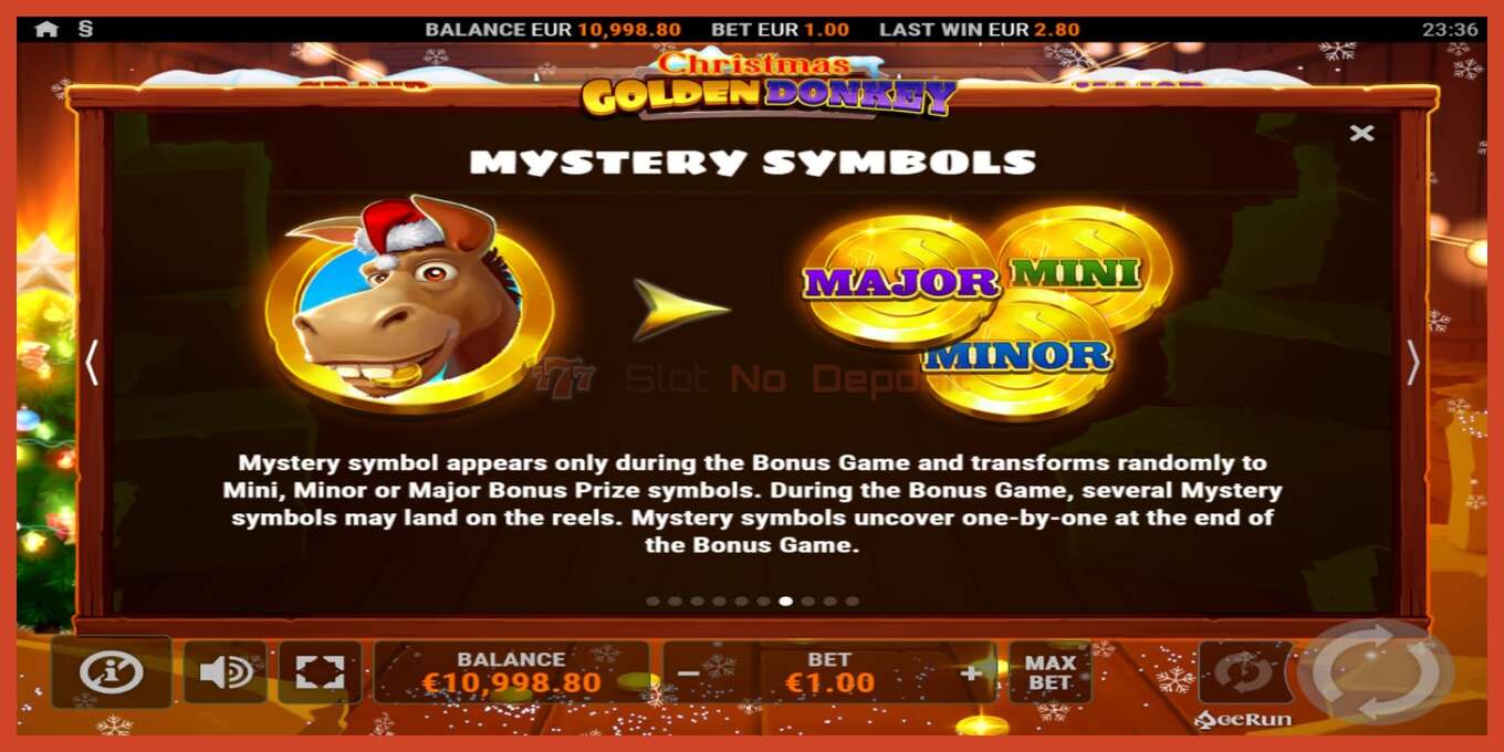 Slot screenshot: Golden Donkey Christmas no deposit, number - 7