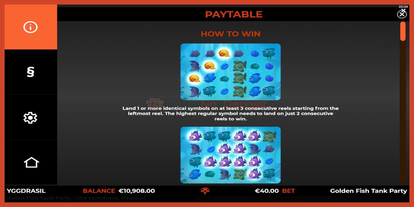 Slot screenshot: Golden Fish Tank Party no deposit, number - 5