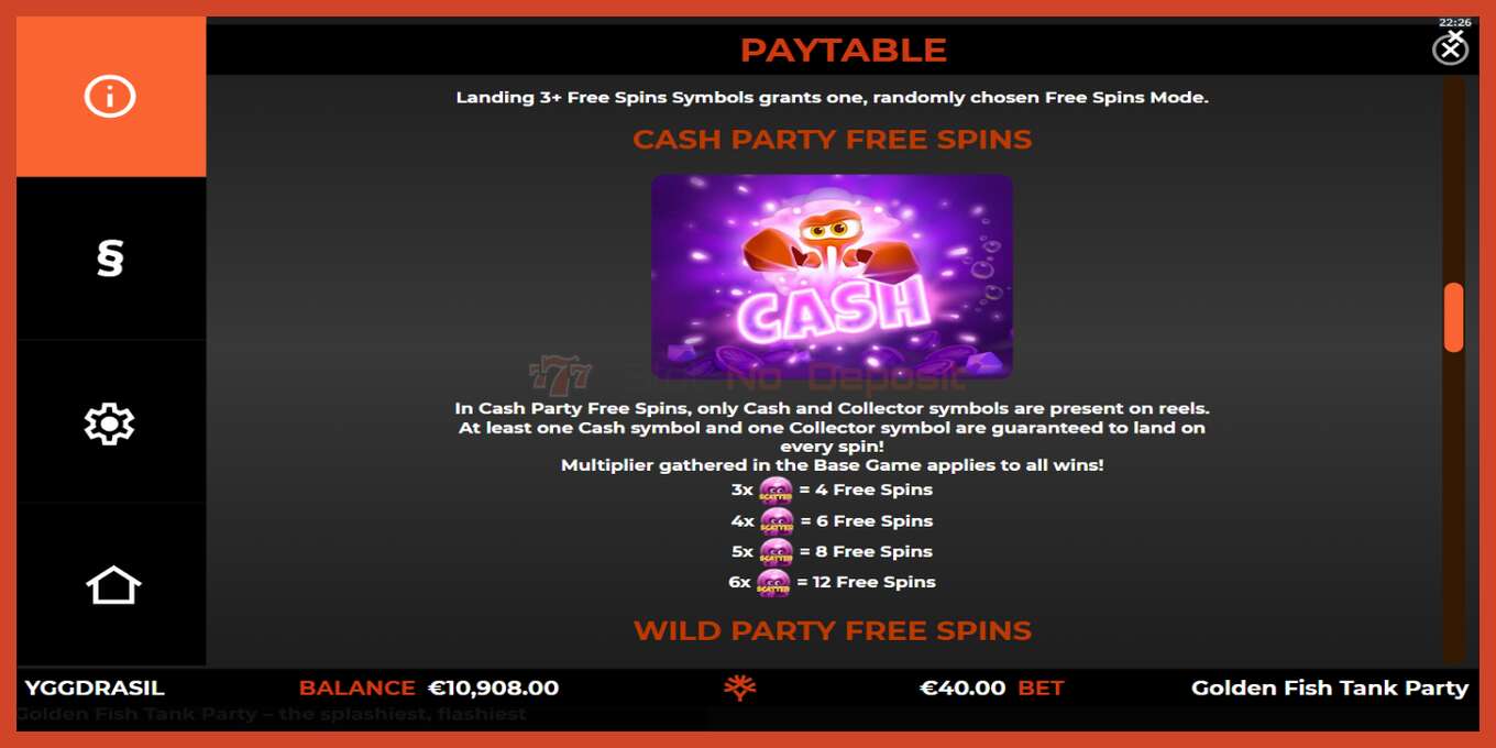 Slot screenshot: Golden Fish Tank Party no deposit, number - 6