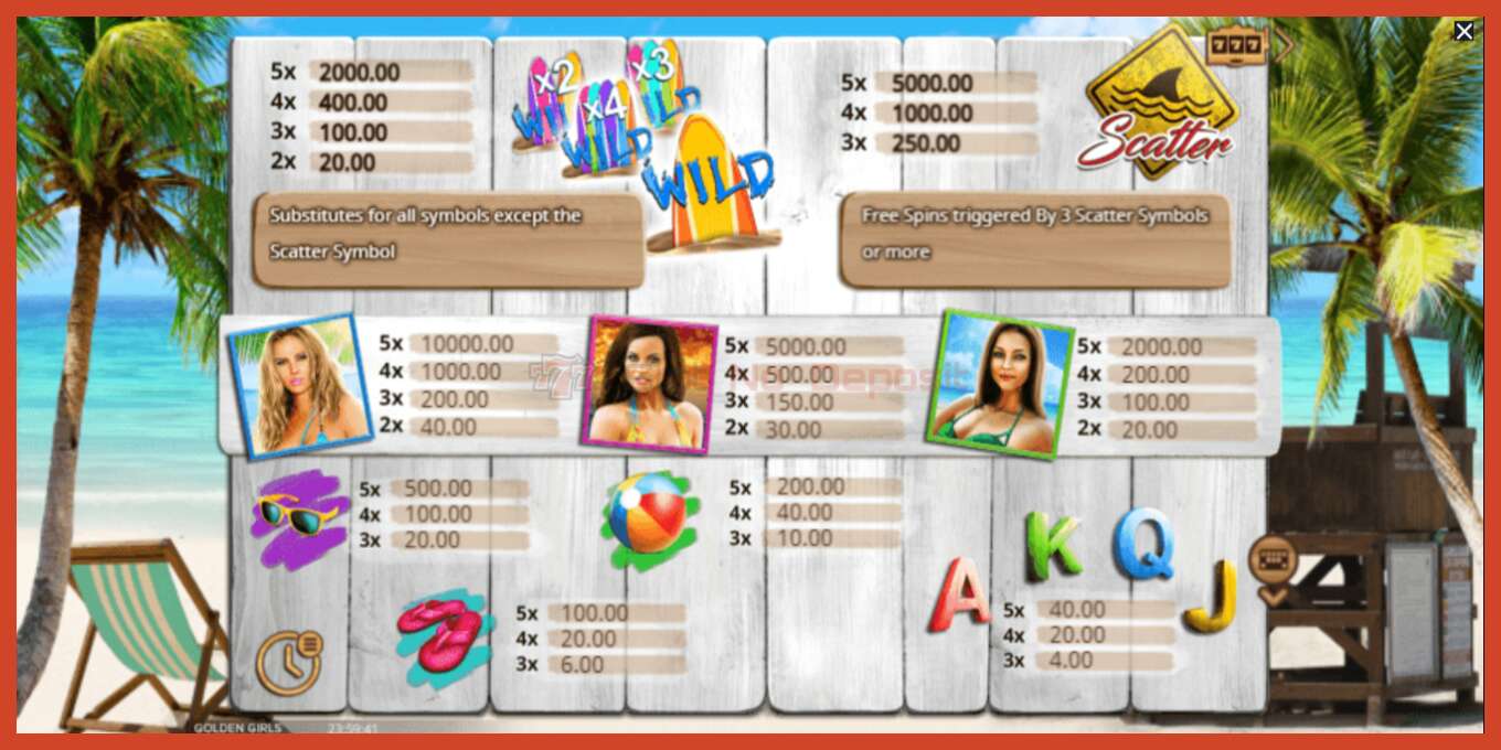 Slot screenshot: Golden Girls no deposit, number - 5