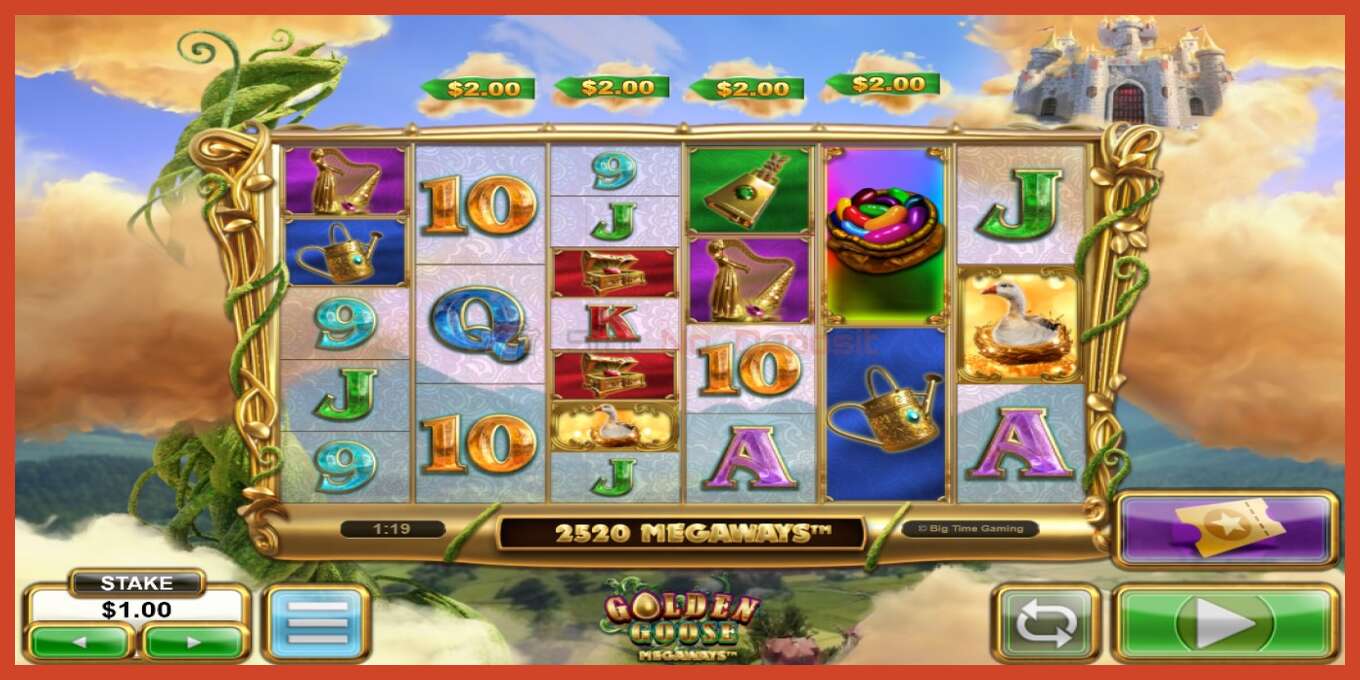 Slot screenshot: Golden Goose Megaways no deposit, number - 1