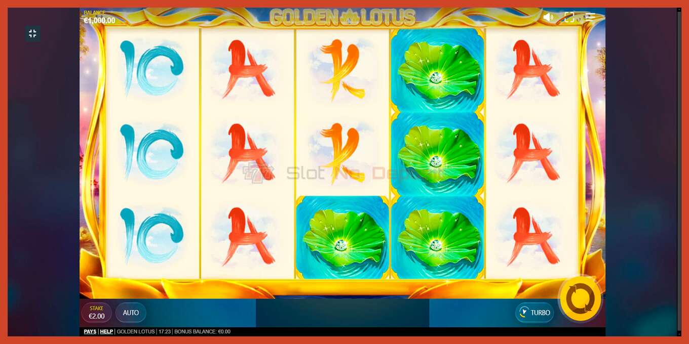 Slot screenshot: Golden Lotus no deposit, number - 1