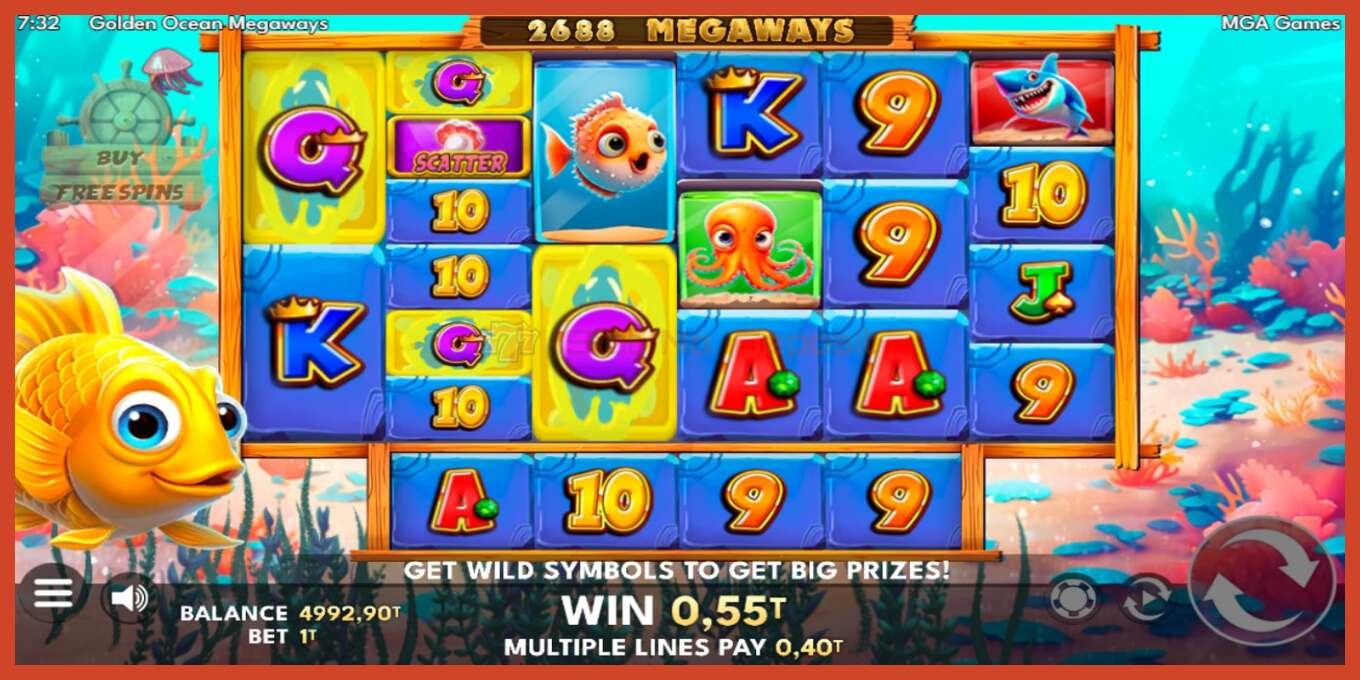 Slot screenshot: Golden Ocean Megaways no deposit, number - 3