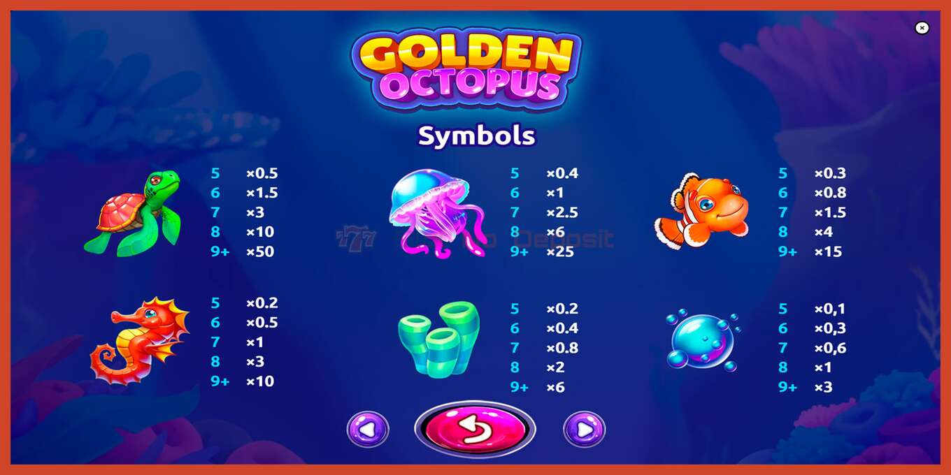 スロットのスクリーンショット: Golden Octopus デポジットなし, 番号 - 6