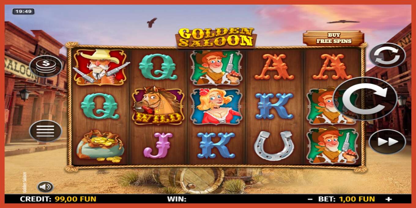 Slot screenshot: Golden Saloon no deposit, number - 2