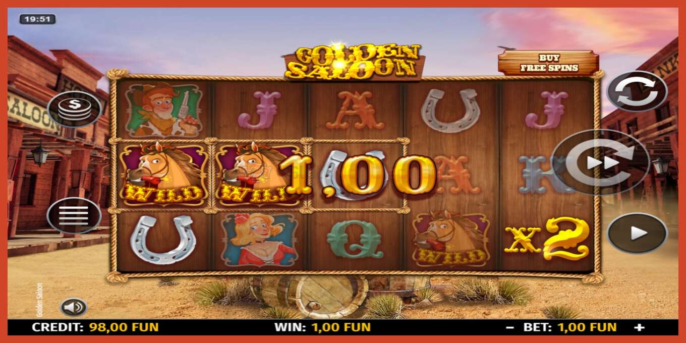 Slot screenshot: Golden Saloon no deposit, number - 3