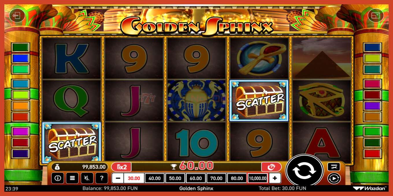 Slot screenshot: Golden Sphinx no deposit, number - 5