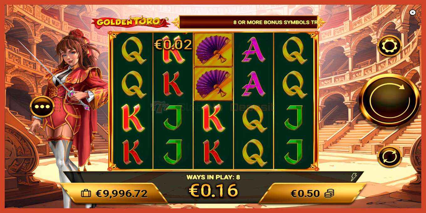 Slot скриншоту: Golden Toro депозит жок, саны - 2