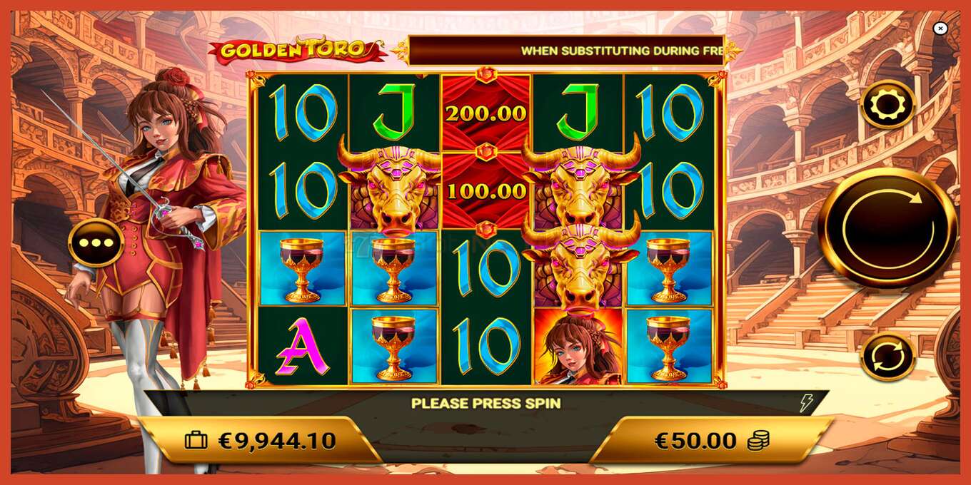 Slot скриншоту: Golden Toro депозит жок, саны - 3