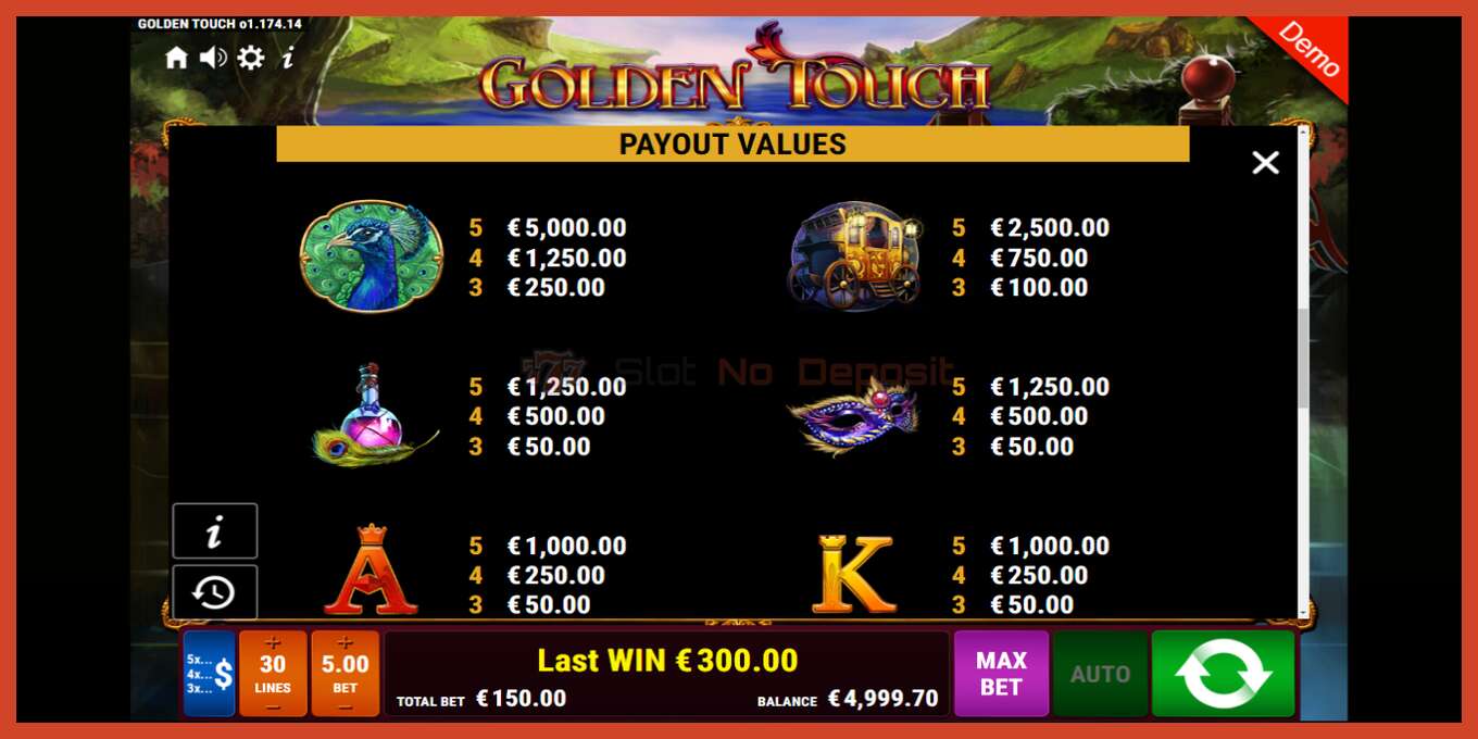 Slot screenshot: Golden Touch no deposit, number - 6