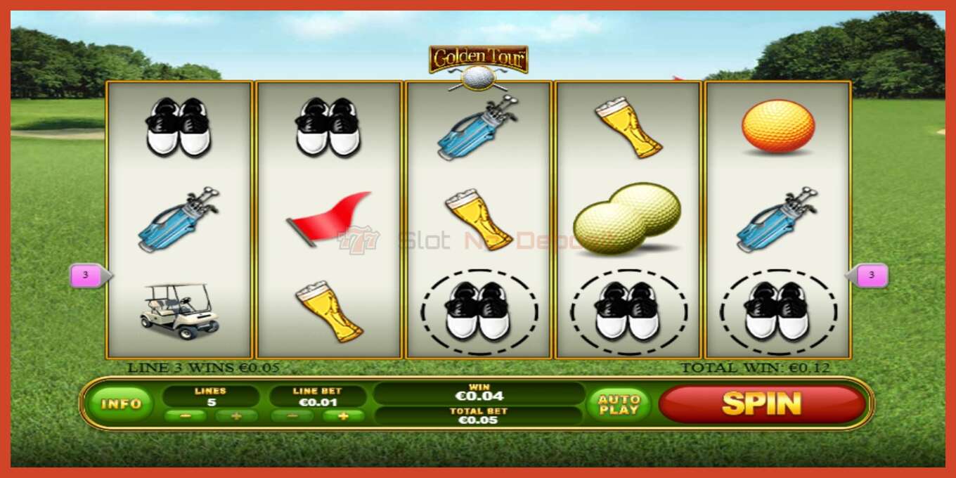 Slot screenshot: Golden Tour no deposit, number - 1