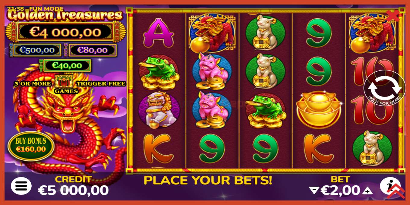 Slot screenshot: Golden Treasures no deposit, number - 2