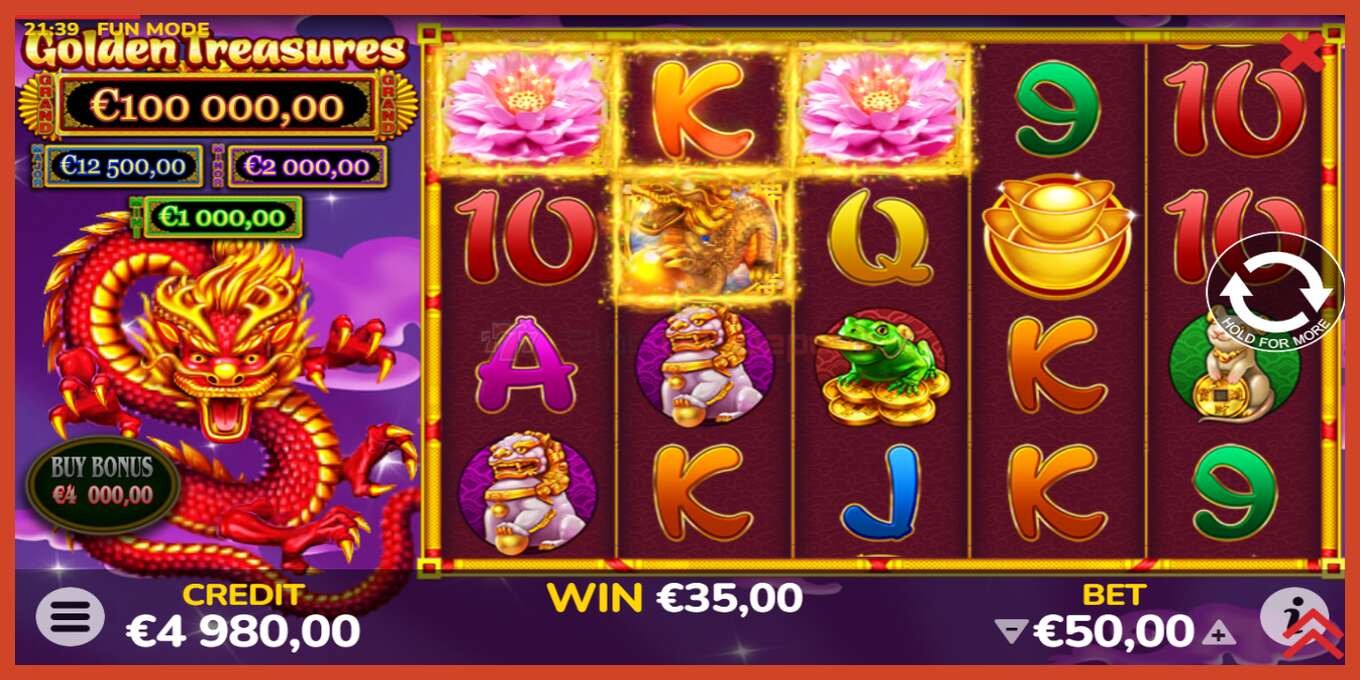 Slot screenshot: Golden Treasures no deposit, number - 3