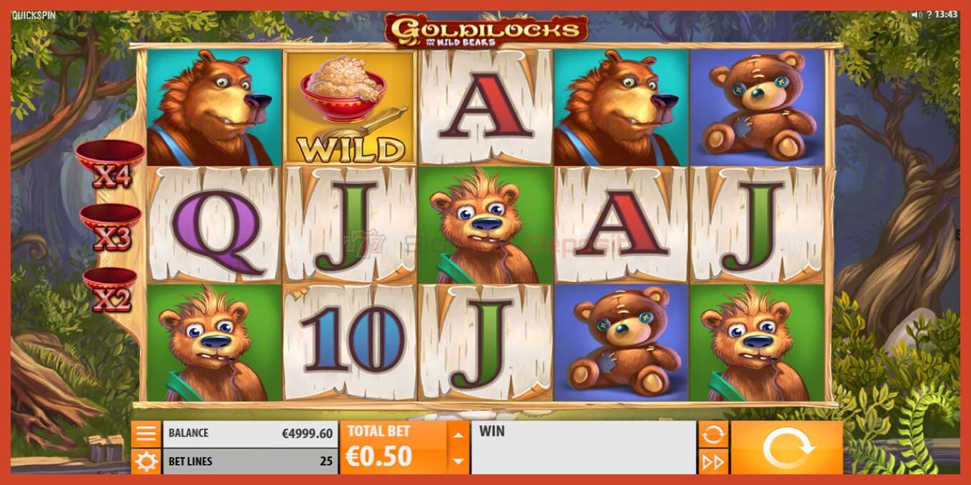 Captura de pantalla do slot: Goldilocks and the Wild Bears sen depósito, número - 2