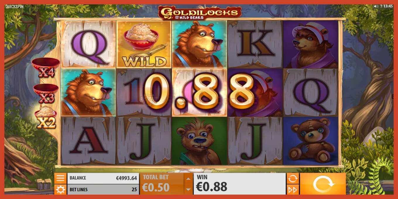 Captura de pantalla do slot: Goldilocks and the Wild Bears sen depósito, número - 3