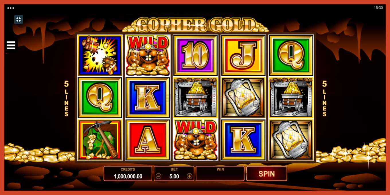 Slot screenshot: Gopher Gold no deposit, number - 1