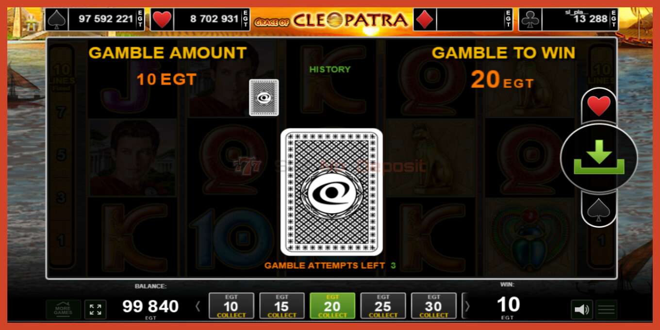 Slot screenshot: Grace of Cleopatra no deposit, number - 4