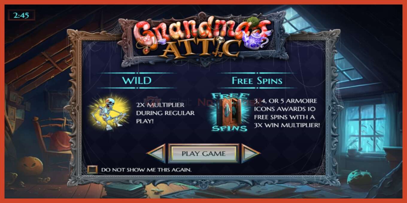 Slot screenshot: Grandma’s Attic no deposit, number - 1