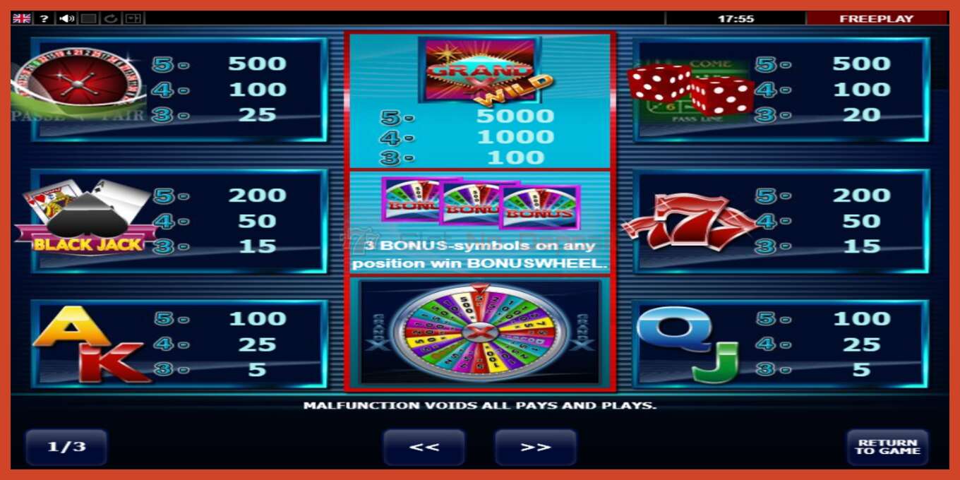 Slot screenshot: GrandX no deposit, number - 5