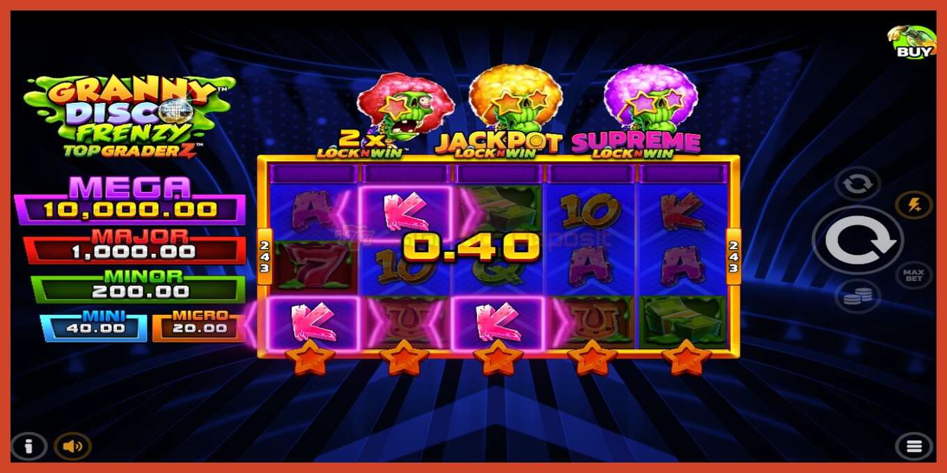 Slot screenshot: Granny Disco Frenzy no deposit, number - 3