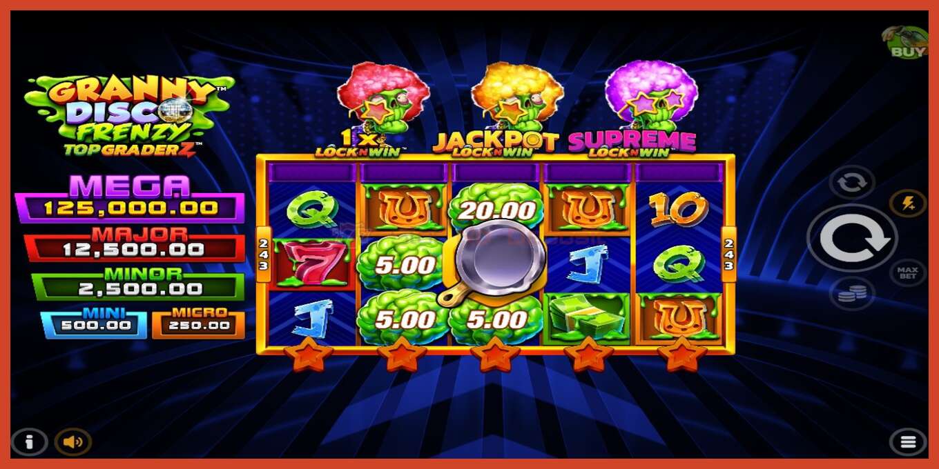 Slot screenshot: Granny Disco Frenzy no deposit, number - 4