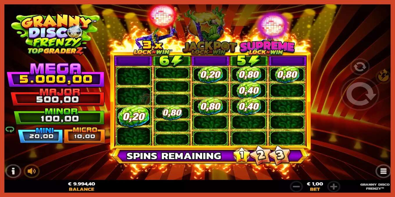 Slot screenshot: Granny Disco Frenzy no deposit, number - 7