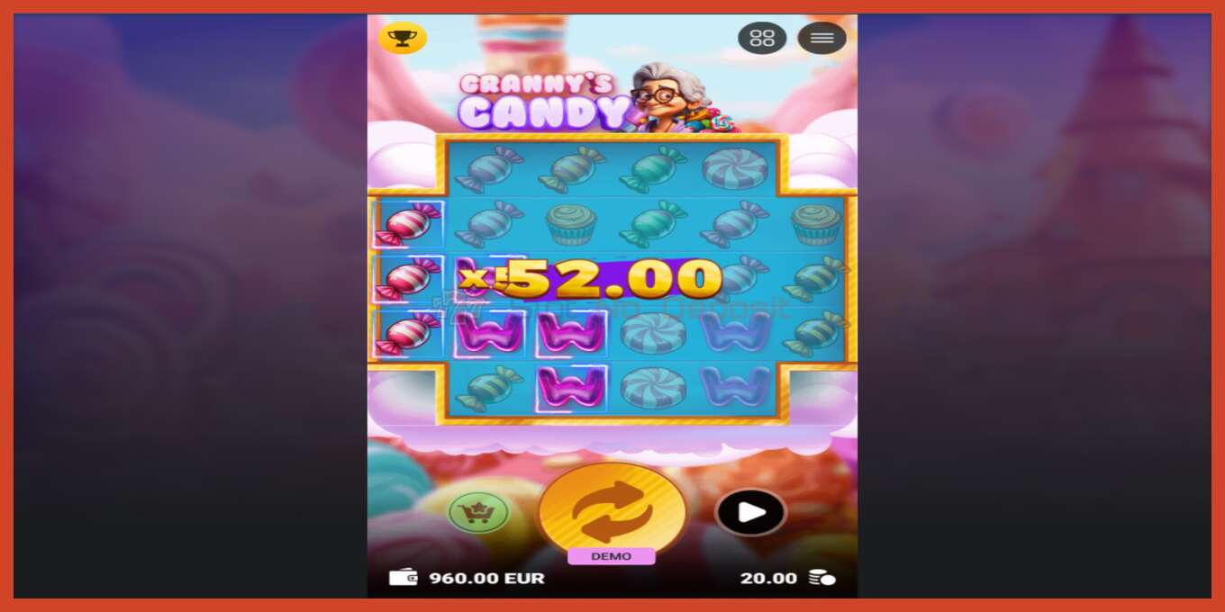 Captura de pantalla de la ranura: Grannys Candy sin deposito, número - 3