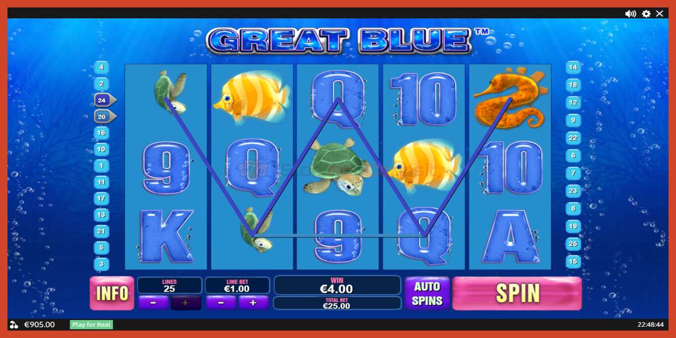 Slot screenshot: Great Blue no deposit, number - 3