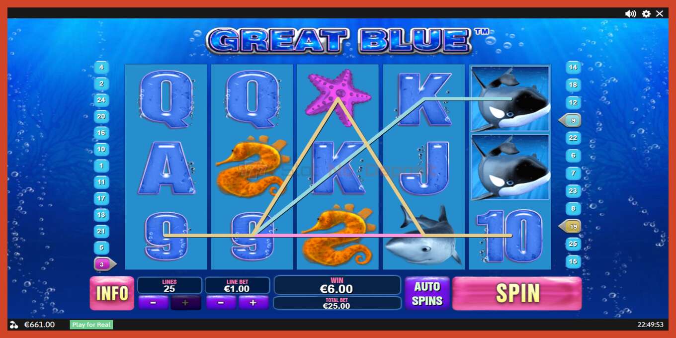 Slot screenshot: Great Blue no deposit, number - 4