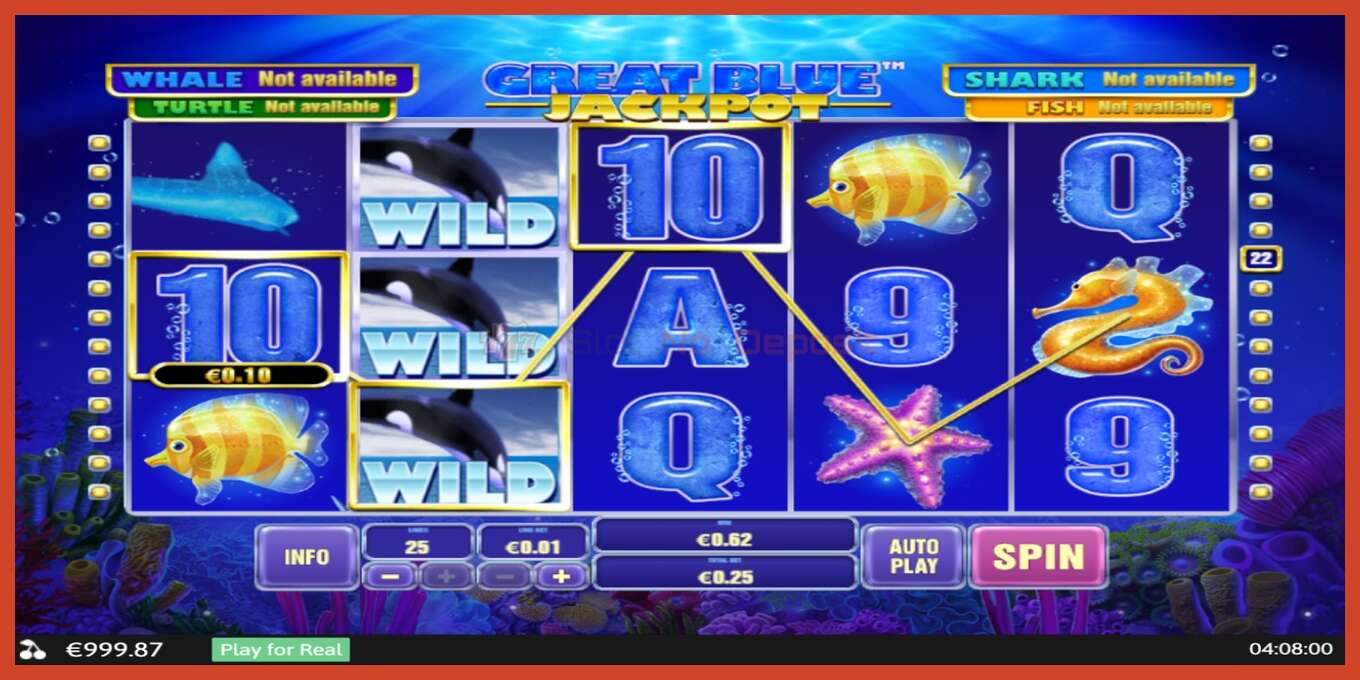 Slot screenshot: Great Blue Jackpot no deposit, number - 3