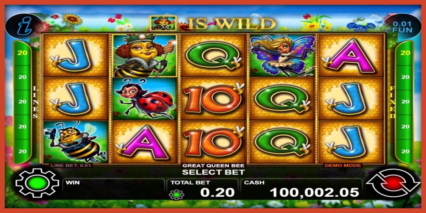 Slot screenshot: Great Queen Bee no deposit, number - 1