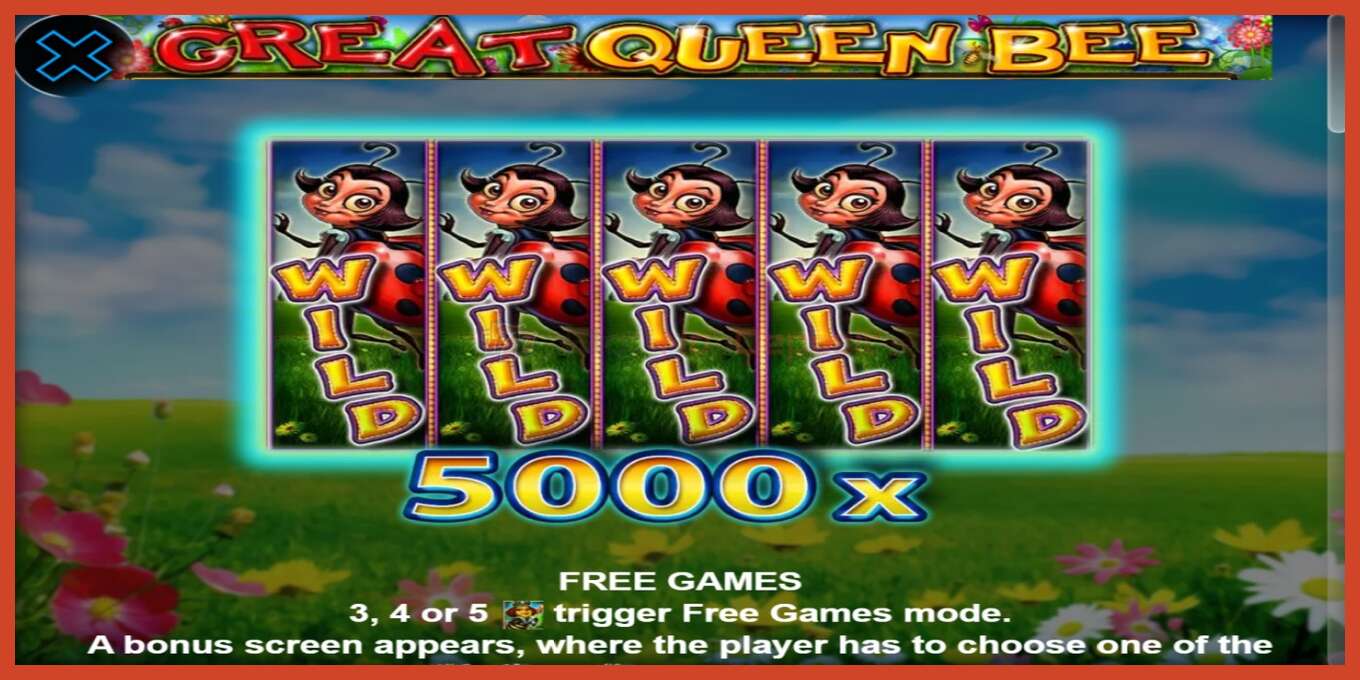 Slot screenshot: Great Queen Bee no deposit, number - 4