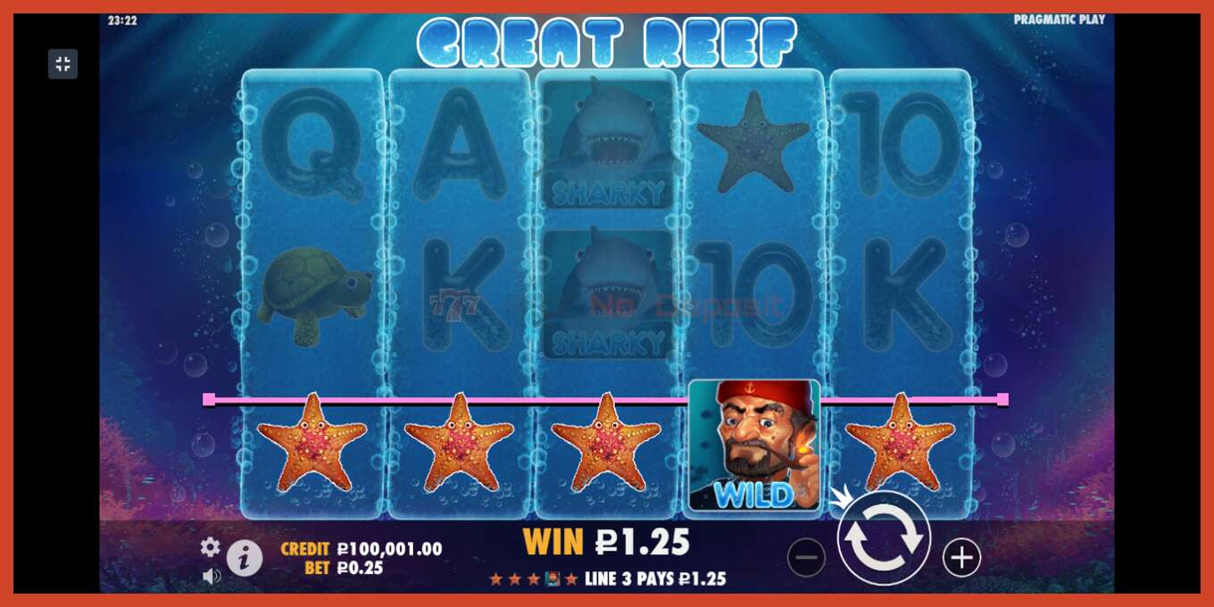 Slot screenshot: Great Reef no deposit, number - 2