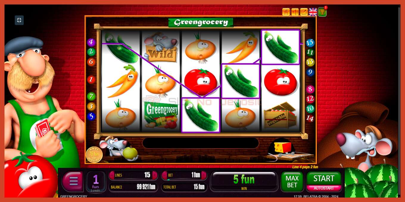 Slot скриншоту: Green Grocery депозит жок, саны - 3