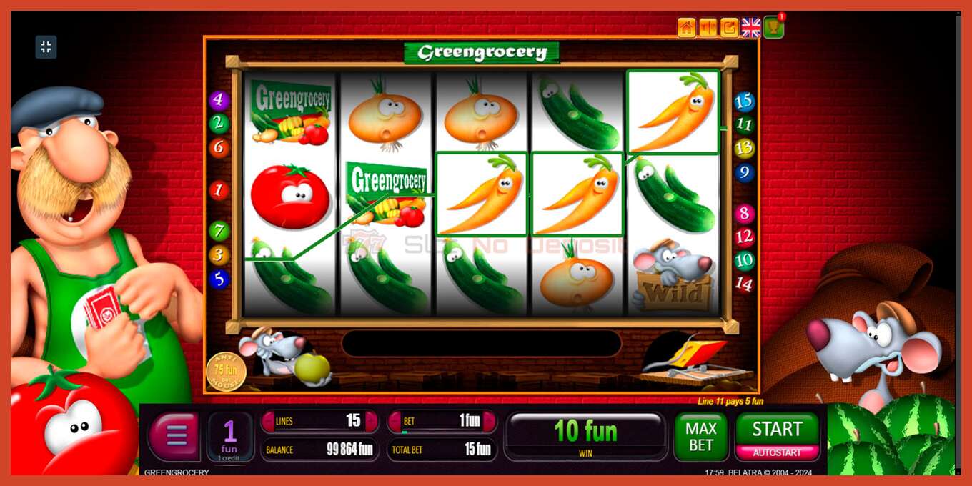 Slot скриншоту: Green Grocery депозит жок, саны - 4