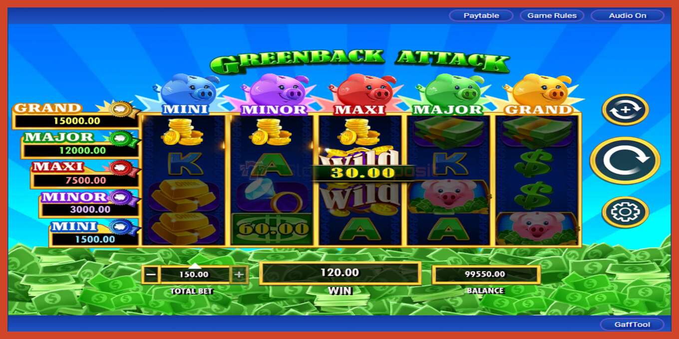 Slot screenshot: Greenback Attack bez depozita, broj - 3