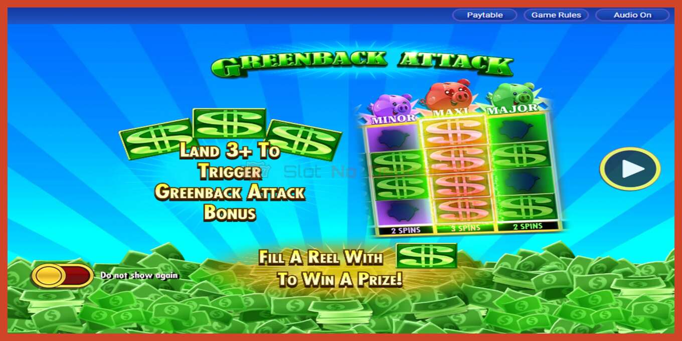 Slot screenshot: Greenback Attack bez depozita, broj - 4