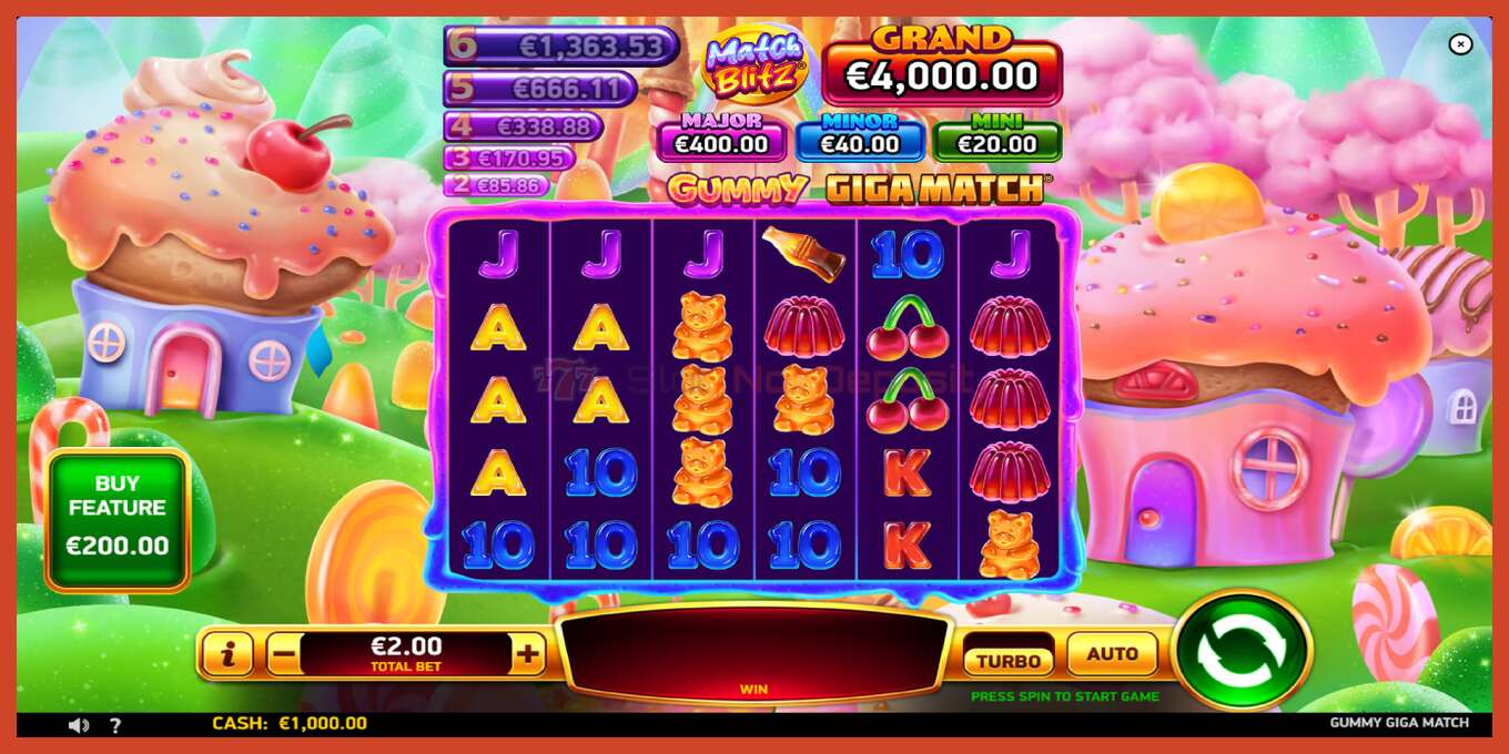 Slot skrinshoti: Gummy Giga Match depozit yoq, raqam - 2