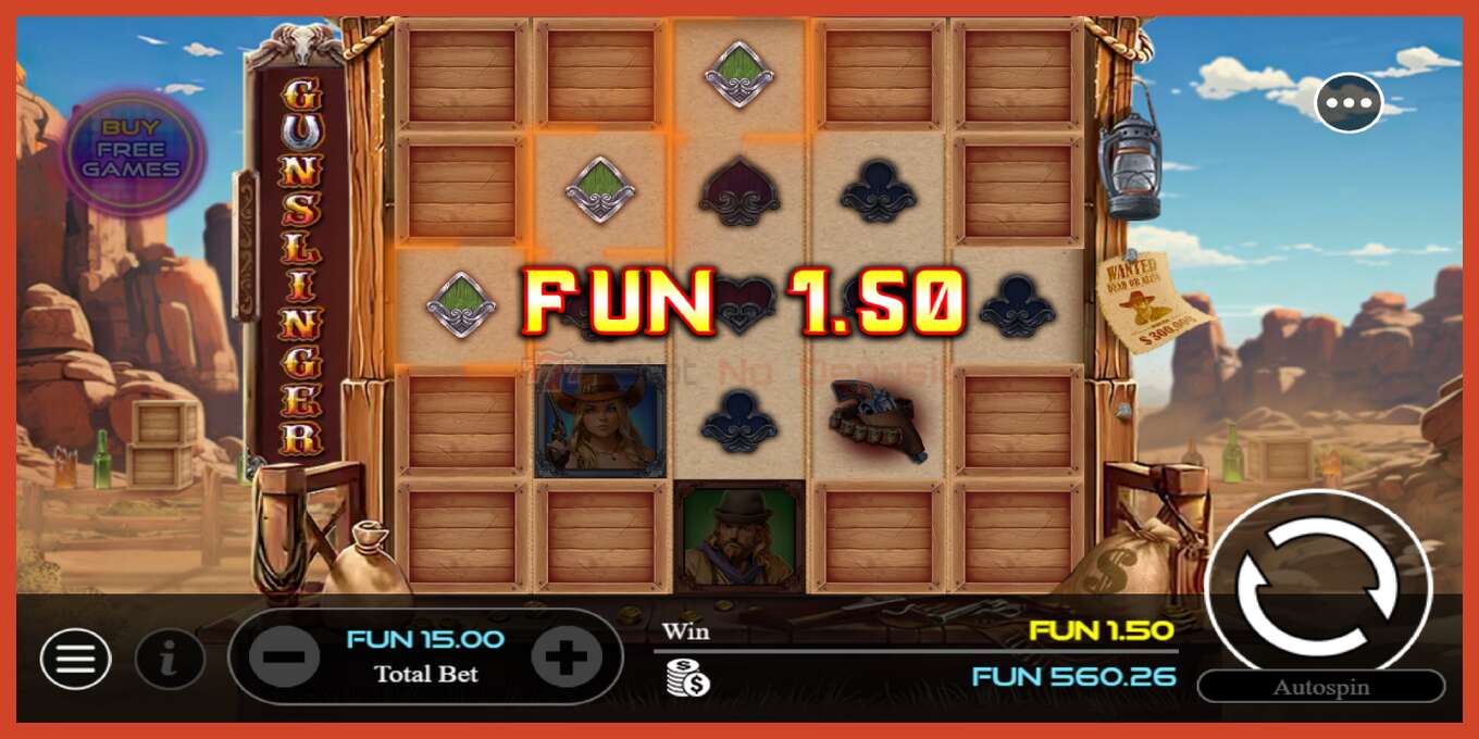 Slot screenshot: Gunslinger no deposit, number - 3